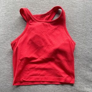 Lululemon Women's Red Ribbed Tank Top